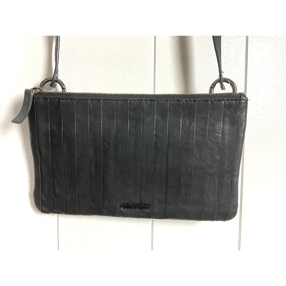 Abbacino Black Folded Leather Very‎ Soft Crossbody with Detachable Strap